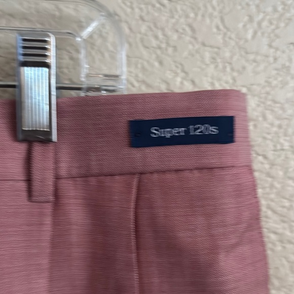 Paul Fredrick Pink Dress Pants Classic Straight-Leg - Picture 2 of 3